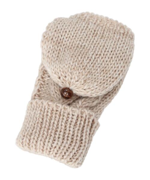 Samansa Mos2（サマンサ モスモス）の「2WAYケーブルニットミトン（手袋・レディース・モカ/ベージュ・F）」の9枚目の写真