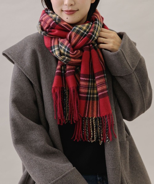 URBAN RESEARCH Sonny Label(アーバンリサーチサニーレーベル)の「カシミヤタッチチェックストール(ストール/ショール・レディース・レッド系その他/ホワイト系その他/ブラウン系その他/ブルー系その他・ONE)」の12枚目の写真