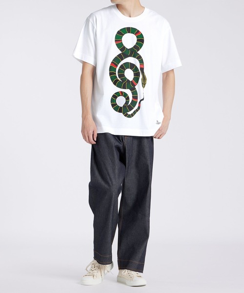 SNAKE ORB リラックスTシャツ - ヴィヴィアン・ウエストウッド METAL WATER ORB エレファントTシャツ(ブラック)（メンズ