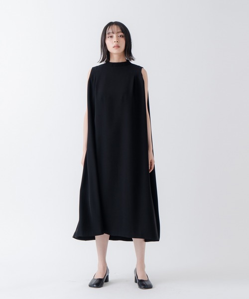 WHYTO.（ホワイト）の「「WHYTO./ホワイト」タックフレアドレス（ワンピース・レディース・ネイビー/ブラック・38/36）」の2枚目の写真