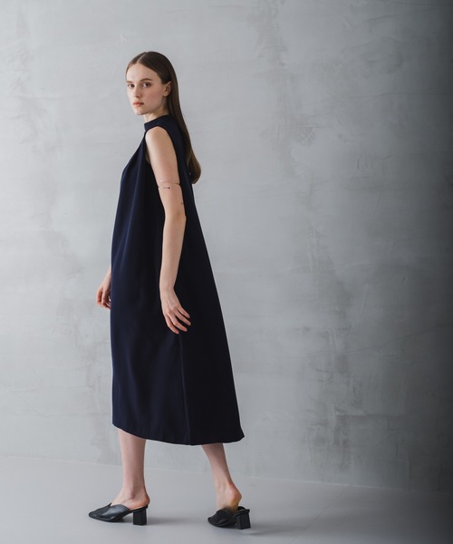 WHYTO.（ホワイト）の「「WHYTO./ホワイト」タックフレアドレス（ワンピース・レディース・ネイビー/ブラック・38/36）」の4枚目の写真
