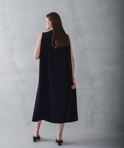 WHYTO.（ホワイト）の「「WHYTO./ホワイト」タックフレアドレス（ワンピース・レディース・ネイビー/ブラック・38/36）」の5枚目の写真