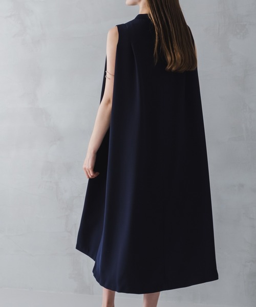 WHYTO.（ホワイト）の「「WHYTO./ホワイト」タックフレアドレス（ワンピース・レディース・ネイビー/ブラック・38/36）」の8枚目の写真