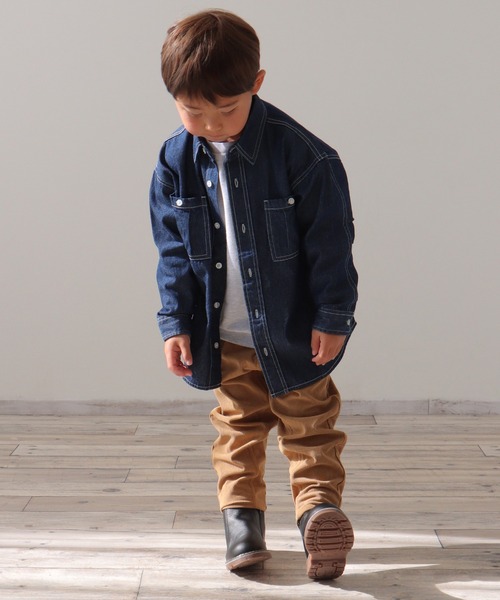 ikka（イッカ）の「デニム＆チェックオーバーシャツ（120~160cm）（シャツ/ブラウス・キッズ・ブラック/ブルー・150/140/120/130/160）」の10枚目の写真