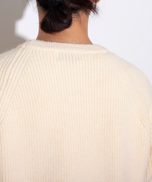 GLOSTER（グロスター）の「【GLOSTER/グロスター】片畦 クルーネックプルオーバーニット（ニット/セーター・メンズ・ブラック/アイボリー/ライトパープル・M/L/S）」の6枚目の写真