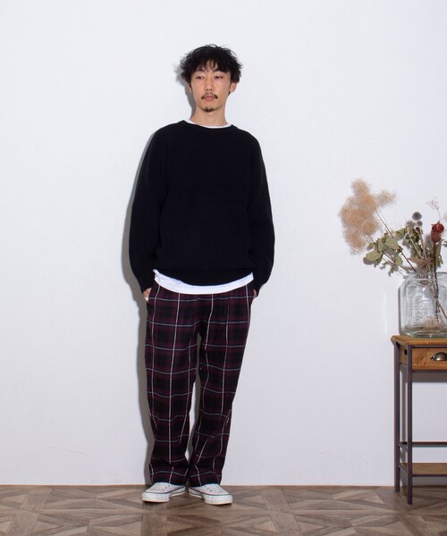 GLOSTER（グロスター）の「【GLOSTER/グロスター】片畦 クルーネックプルオーバーニット（ニット/セーター・メンズ・ブラック/アイボリー/ライトパープル・M/L/S）」の9枚目の写真