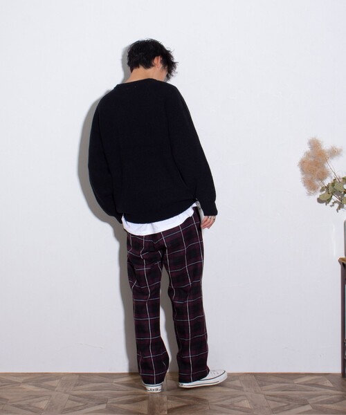 GLOSTER（グロスター）の「【GLOSTER/グロスター】片畦 クルーネックプルオーバーニット（ニット/セーター・メンズ・ブラック/アイボリー/ライトパープル・M/L/S）」の10枚目の写真