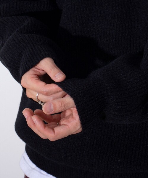 GLOSTER（グロスター）の「【GLOSTER/グロスター】片畦 クルーネックプルオーバーニット（ニット/セーター・メンズ・ブラック/アイボリー/ライトパープル・M/L/S）」の17枚目の写真