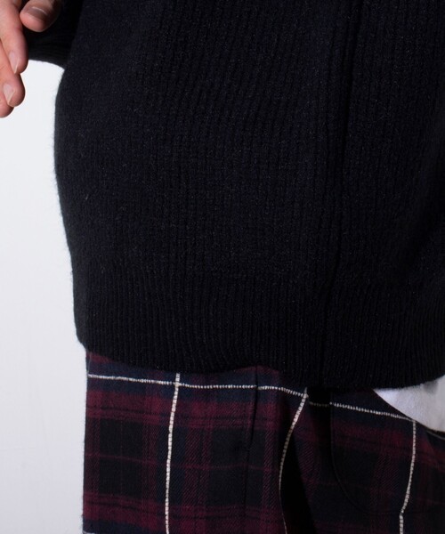 GLOSTER（グロスター）の「【GLOSTER/グロスター】片畦 クルーネックプルオーバーニット（ニット/セーター・メンズ・ブラック/アイボリー/ライトパープル・M/L/S）」の18枚目の写真
