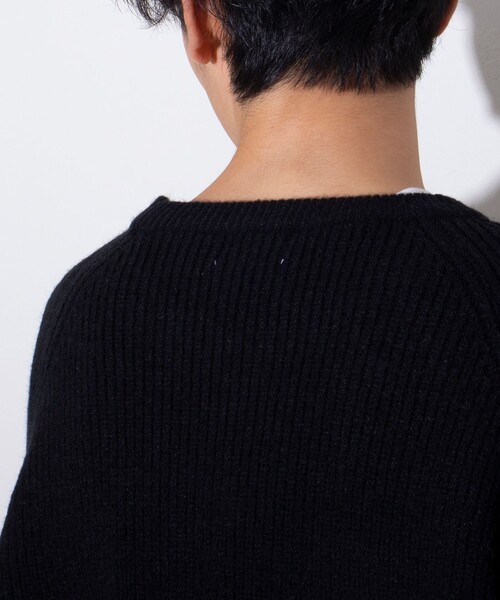 GLOSTER（グロスター）の「【GLOSTER/グロスター】片畦 クルーネックプルオーバーニット（ニット/セーター・メンズ・ブラック/アイボリー/ライトパープル・M/L/S）」の19枚目の写真