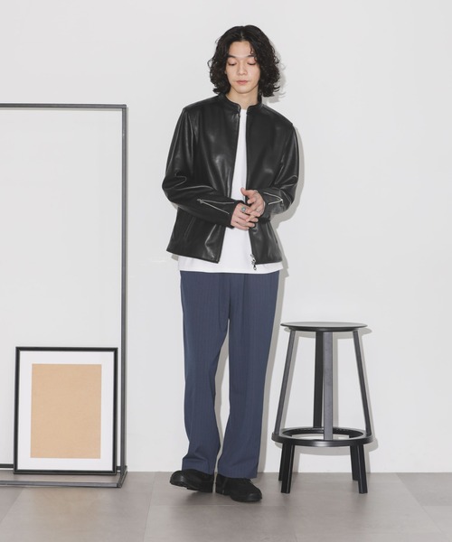 NANO universe(ナノユニバース)の「シルキーストライプジャージーストレートパンツ(その他パンツ・メンズ・ブラウン/ネイビー・S/M/L)」の10枚目の写真
