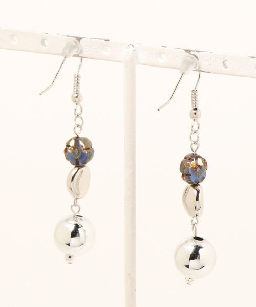 tone（トーン）の「【-lensa-】ブルーフラワーピアス(MA)（ピアス（両耳用）・レディース・シルバー・FREE）」の2枚目の写真