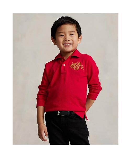 POLO RALPH LAUREN CHILDRENSWEAR(ポロ ラルフ ローレン チルドレンズウェア)の「ルナー ニュー イヤー トリプルポニー ポロシャツ(ポロシャツ・キッズ・レッド・3/4/7/6)」の1枚目の写真