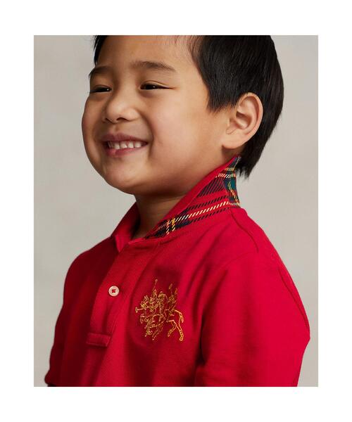 POLO RALPH LAUREN CHILDRENSWEAR(ポロ ラルフ ローレン チルドレンズウェア)の「ルナー ニュー イヤー トリプルポニー ポロシャツ(ポロシャツ・キッズ・レッド・3/4/7/6)」の2枚目の写真