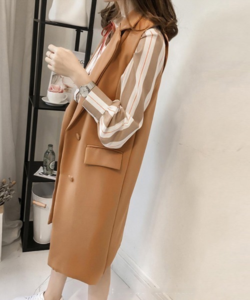 Miniministore(ミニミニストア)の「ロングジレ レディース ロングベスト韓国(ベスト・レディース・カーキ/ライトブラウン/ブラック・XL/L)」の18枚目の写真