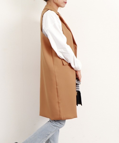 Miniministore(ミニミニストア)の「ロングジレ レディース ロングベスト韓国(ベスト・レディース・カーキ/ライトブラウン/ブラック・XL/L)」の21枚目の写真