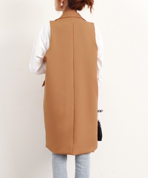 Miniministore(ミニミニストア)の「ロングジレ レディース ロングベスト韓国(ベスト・レディース・カーキ/ライトブラウン/ブラック・XL/L)」の22枚目の写真