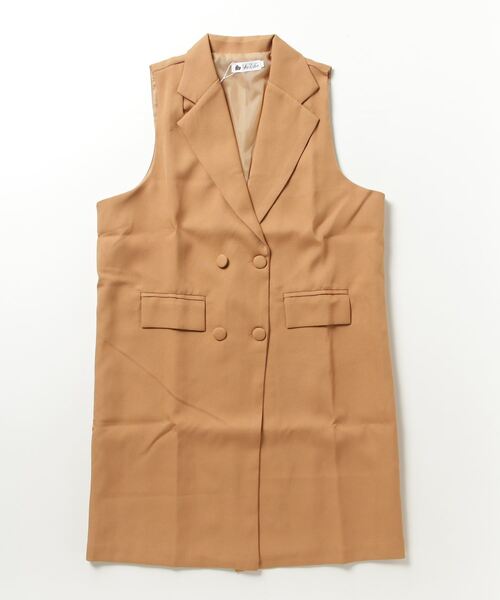Miniministore(ミニミニストア)の「ロングジレ レディース ロングベスト韓国(ベスト・レディース・カーキ/ライトブラウン/ブラック・XL/L)」の7枚目の写真