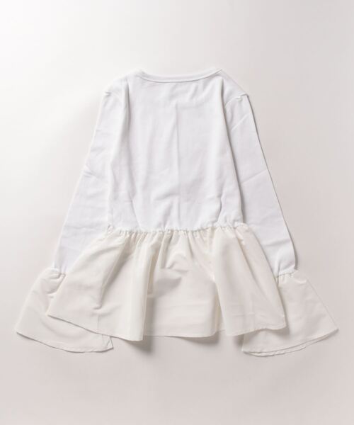 STYLEBLOCK(スタイルブロック)の「フリル切替リブトップス(Tシャツ/カットソー・レディース・ライトブルー/ブラック/ホワイト・M)」の4枚目の写真