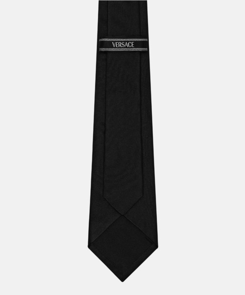 VERSACE(ヴェルサーチ)の「90S ヴィンテージ ロゴ シルク ネクタイ(ネクタイ・メンズ・ブラック×ホワイト・ONE SIZE)」の2枚目の写真