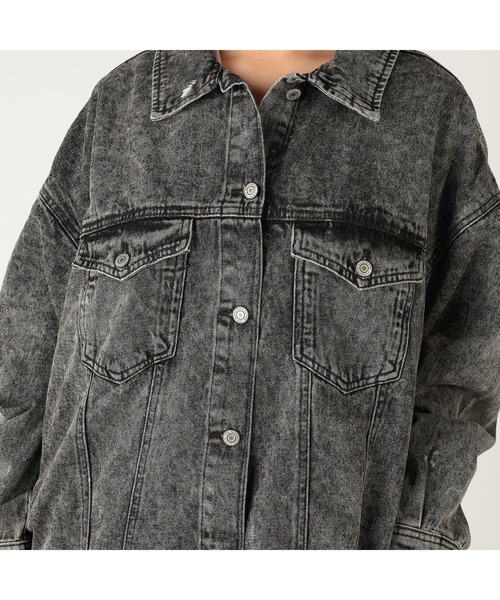 CECIL McBEE（セシルマクビー）の「オーバーサイズデニムジャケット（デニムジャケット・レディース・ブラック/ネイビー/ブルー・LARGE/MEDIUM）」の13枚目の写真