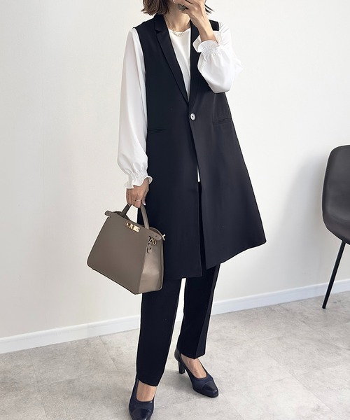 evernavy（エバーネイビー）の「ペプラムブラウス（シャツ/ブラウス・レディース・ホワイト/ブラック/ネイビー・S/M/L）」の7枚目の写真