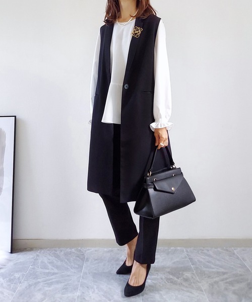 evernavy（エバーネイビー）の「ペプラムブラウス（シャツ/ブラウス・レディース・ホワイト/ブラック/ネイビー・S/M/L）」の8枚目の写真