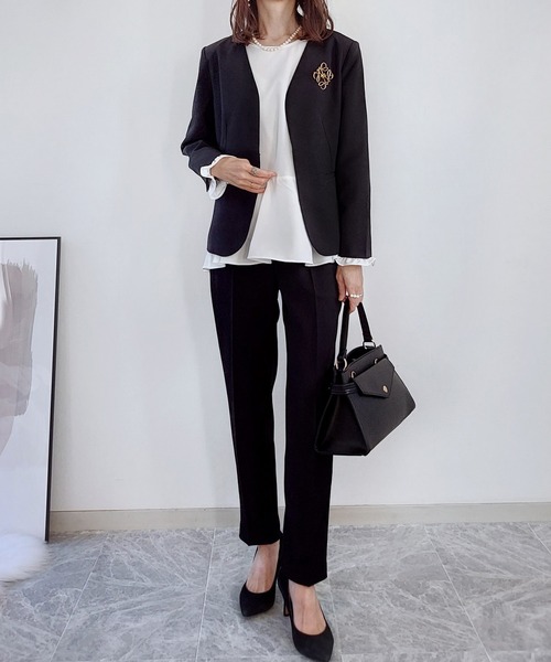 evernavy（エバーネイビー）の「ペプラムブラウス（シャツ/ブラウス・レディース・ホワイト/ブラック/ネイビー・S/M/L）」の9枚目の写真