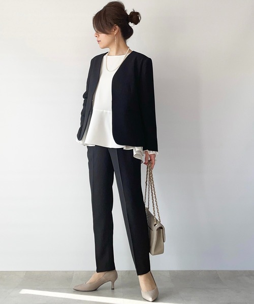 evernavy（エバーネイビー）の「ペプラムブラウス（シャツ/ブラウス・レディース・ホワイト/ブラック/ネイビー・S/M/L）」の12枚目の写真