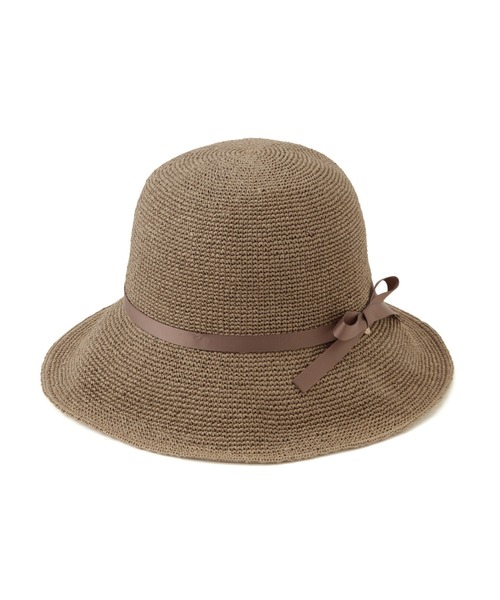 ROPE' PICNIC（ロペピクニック）の「細編みつば広サイドリボンハット（ハット・レディース・ベージュ/グレー系その他・FREE）」の3枚目の写真