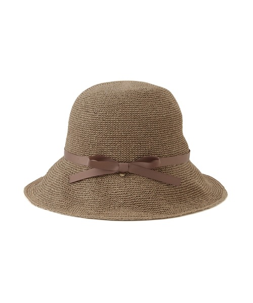 ROPE' PICNIC（ロペピクニック）の「細編みつば広サイドリボンハット（ハット・レディース・ベージュ/グレー系その他・FREE）」の5枚目の写真