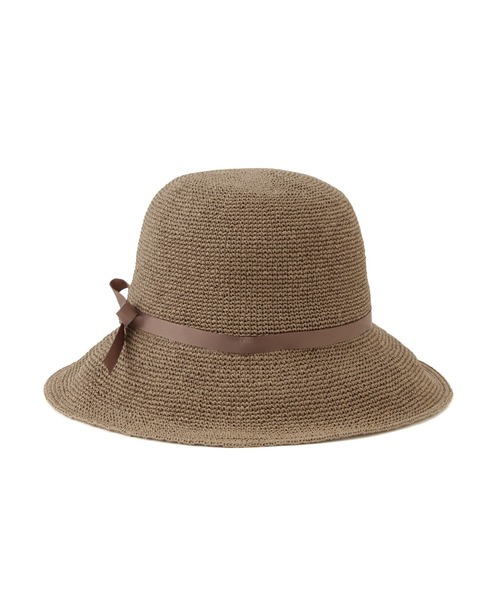 ROPE' PICNIC（ロペピクニック）の「細編みつば広サイドリボンハット（ハット・レディース・ベージュ/グレー系その他・FREE）」の6枚目の写真