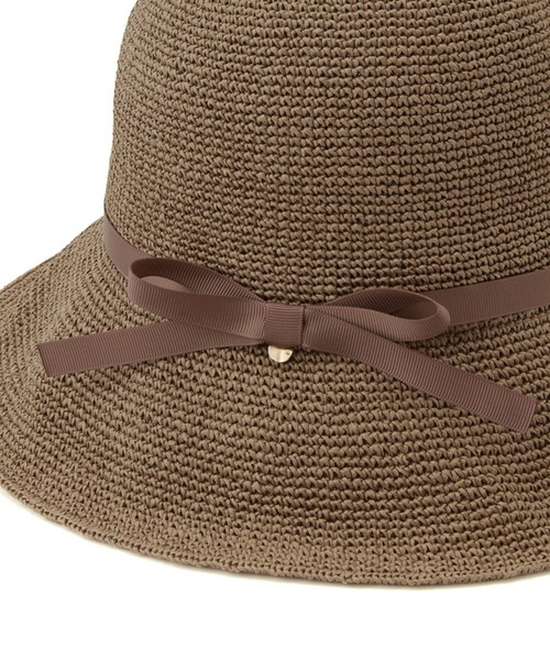 ROPE' PICNIC（ロペピクニック）の「細編みつば広サイドリボンハット（ハット・レディース・ベージュ/グレー系その他・FREE）」の7枚目の写真