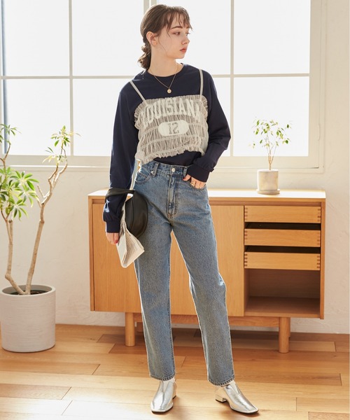 セール】チュールビスチェ付プルオーバー（Tシャツ/カットソー