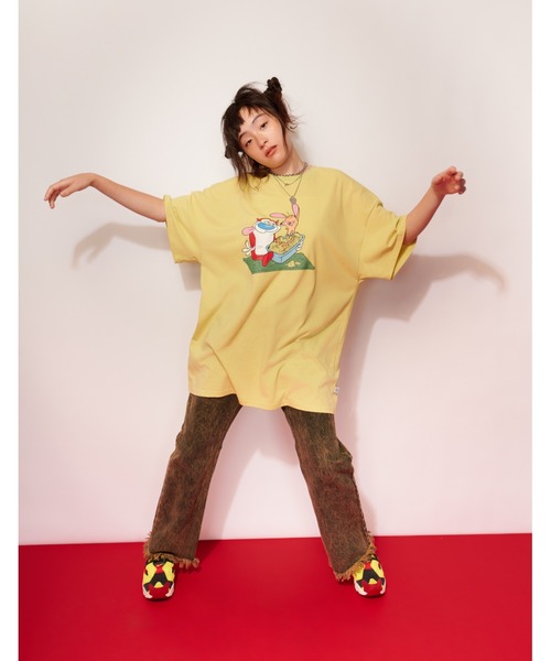 Little sunny bite（リトルサニーバイト）の「/Little sunny bite/Ren & Stimpy tee（Tシャツ/カットソー・レディース・ブラック/ホワイト/グリーン・SMALL/MEDIUM）」の3枚目の写真