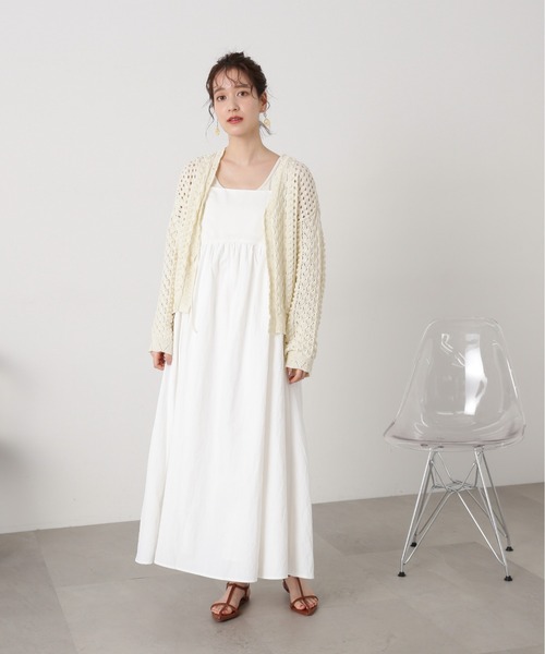 N.（N. Natural Beauty Basic）（エヌエヌナチュラルビューティーベーシック）の「◆【S Size Line】異素材ドッキングキャミワンピース（ワンピース・レディース・オフホワイト/ブラック・SMALL/MEDIUM）」の5枚目の写真