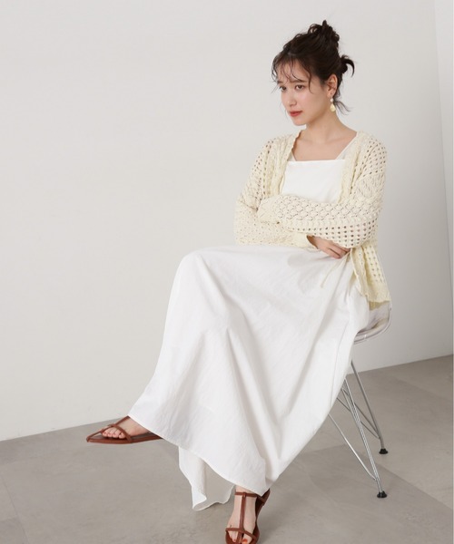 N.（N. Natural Beauty Basic）（エヌエヌナチュラルビューティーベーシック）の「◆【S Size Line】異素材ドッキングキャミワンピース（ワンピース・レディース・オフホワイト/ブラック・SMALL/MEDIUM）」の8枚目の写真