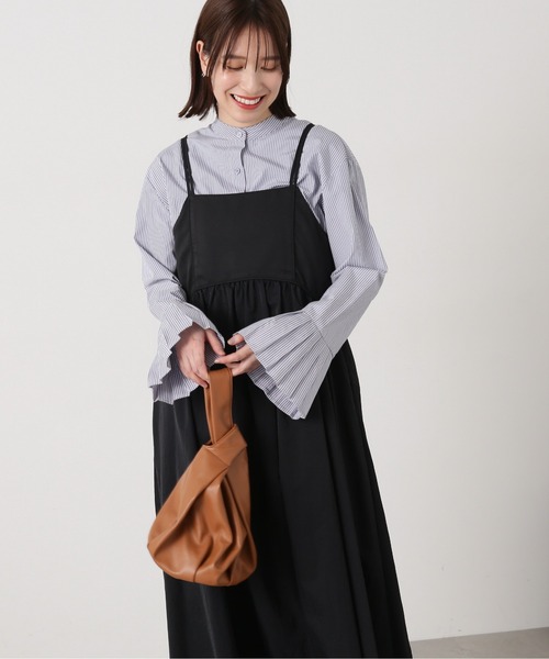 N.（N. Natural Beauty Basic）（エヌエヌナチュラルビューティーベーシック）の「◆【S Size Line】異素材ドッキングキャミワンピース（ワンピース・レディース・オフホワイト/ブラック・SMALL/MEDIUM）」の9枚目の写真