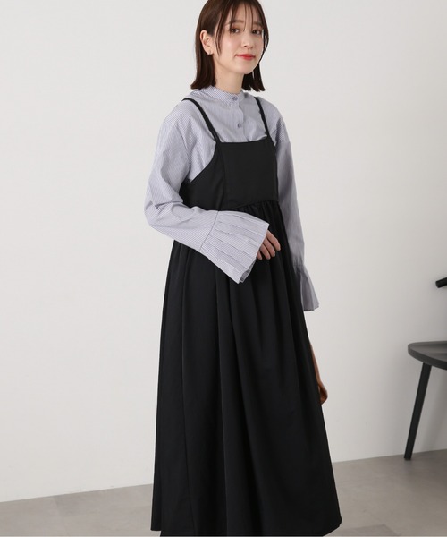 N.（N. Natural Beauty Basic）（エヌエヌナチュラルビューティーベーシック）の「◆【S Size Line】異素材ドッキングキャミワンピース（ワンピース・レディース・オフホワイト/ブラック・SMALL/MEDIUM）」の10枚目の写真