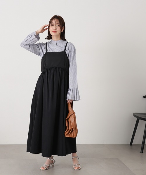 N.（N. Natural Beauty Basic）（エヌエヌナチュラルビューティーベーシック）の「◆【S Size Line】異素材ドッキングキャミワンピース（ワンピース・レディース・オフホワイト/ブラック・SMALL/MEDIUM）」の12枚目の写真