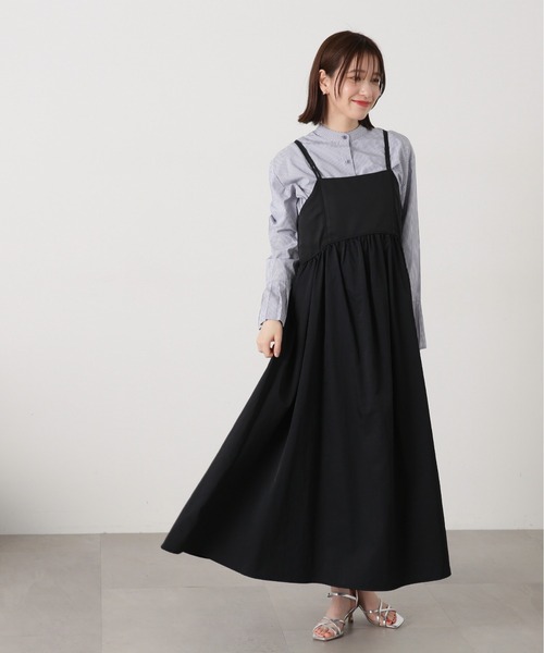 N.（N. Natural Beauty Basic）（エヌエヌナチュラルビューティーベーシック）の「◆【S Size Line】異素材ドッキングキャミワンピース（ワンピース・レディース・オフホワイト/ブラック・SMALL/MEDIUM）」の13枚目の写真