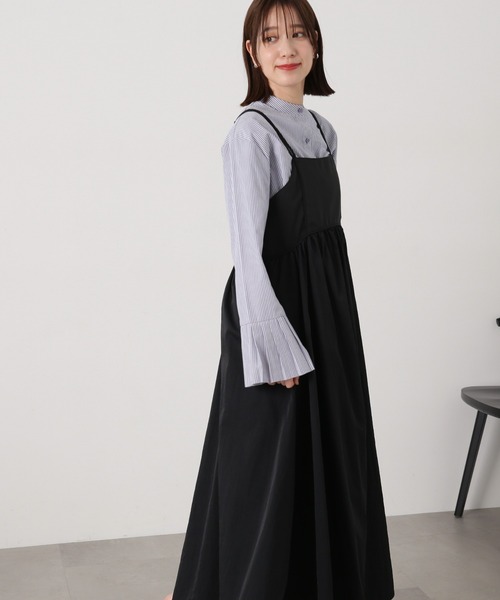 N.（N. Natural Beauty Basic）（エヌエヌナチュラルビューティーベーシック）の「◆【S Size Line】異素材ドッキングキャミワンピース（ワンピース・レディース・オフホワイト/ブラック・SMALL/MEDIUM）」の14枚目の写真