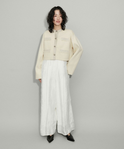 ADAM ET ROPE'（アダムエロペ）の「【WEB限定】ラメフリンジニットジャケット（その他アウター・レディース・ブラック/チャコールグレー/オフホワイト・FREE）」の19枚目の写真