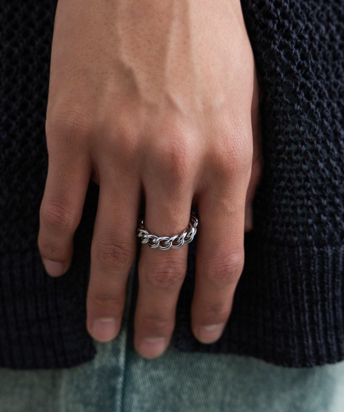 JUNRED（ジュンレッド）の「ital. from JUNRed / moon chain ring（リング・メンズ・シルバー・S/L）」の2枚目の写真