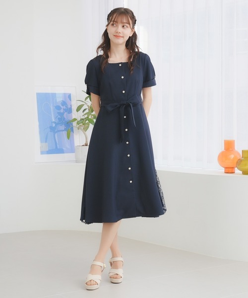 ASTORIA ODIER(アストリアオディール)の「スクエアネックサイドレースワンピース(ワンピース・レディース・サックスブルー/ネイビー/ラベンダー/ベージュ・SMALL/MEDIUM/LARGE)」の12枚目の写真