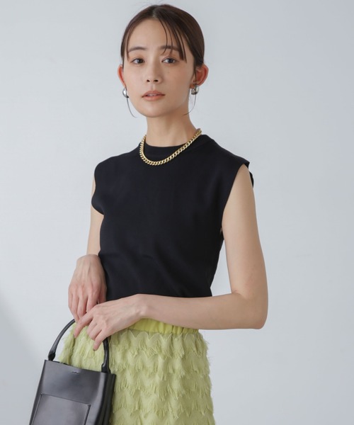 NANO universe（ナノユニバース）の「洗濯機可UVカット接触冷感ノースリーブニット（ニット/セーター・レディース・ライトブルー/ブラック/ホワイト・FREE）」の3枚目の写真