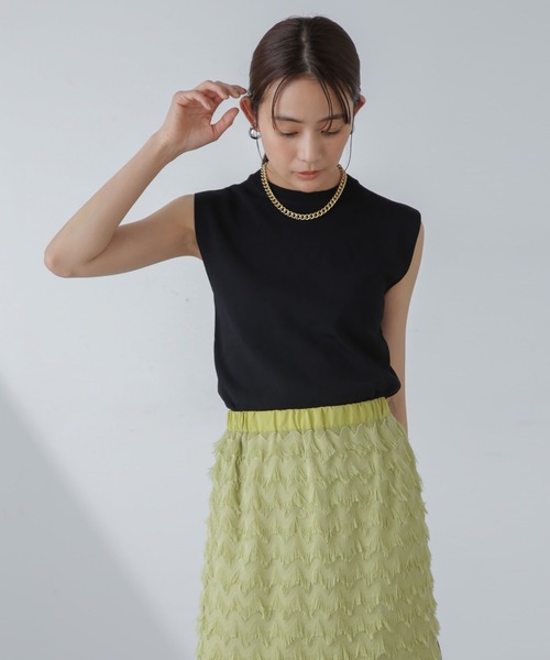 NANO universe（ナノユニバース）の「洗濯機可UVカット接触冷感ノースリーブニット（ニット/セーター・レディース・ライトブルー/ブラック/ホワイト・FREE）」の11枚目の写真