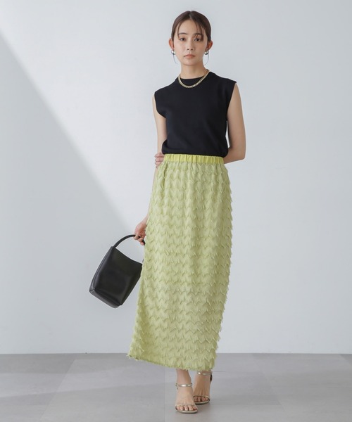 NANO universe（ナノユニバース）の「洗濯機可UVカット接触冷感ノースリーブニット（ニット/セーター・レディース・ライトブルー/ブラック/ホワイト・FREE）」の9枚目の写真