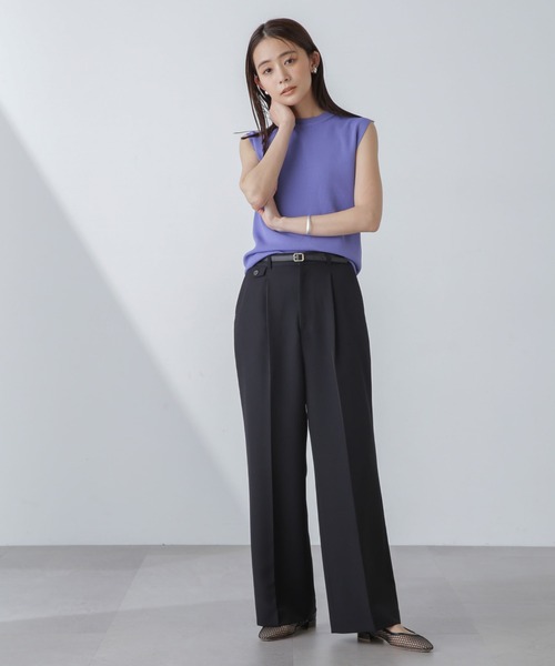 NANO universe（ナノユニバース）の「洗濯機可UVカット接触冷感ノースリーブニット（ニット/セーター・レディース・ライトブルー/ブラック/ホワイト・FREE）」の22枚目の写真