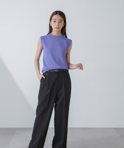 NANO universe（ナノユニバース）の「洗濯機可UVカット接触冷感ノースリーブニット（ニット/セーター・レディース・ライトブルー/ブラック/ホワイト・FREE）」の21枚目の写真